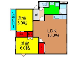 香里ケ丘ハイツＡ棟の物件間取画像